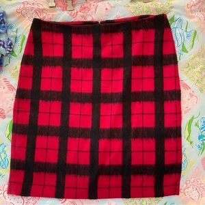 Talbots size 16 Wool Skirt in Red & Black Buffalo Check
